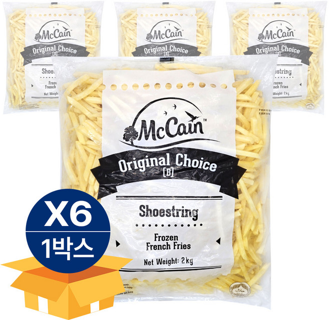 맥케인 오리지널 초이스 슈스트링 막대감자 냉동, 6개, 2kg