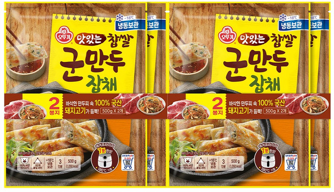 오뚜기 맛있는 찹쌀군만두잡채 500g 4개, 단품