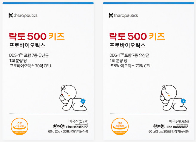 락토500키즈 유산균 어린이 프로바이오틱스 70억 CFU, 2개, 60g