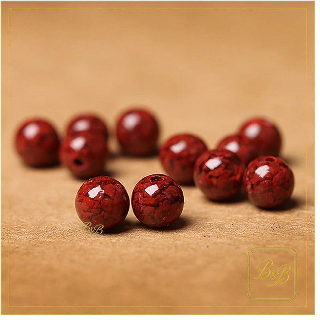 B&B 삼재 액막이 고함량 경면주사 원석 천연석 불교 염주 팔찌만들기 DIY 재료 부자재, 10개, 99%, 6mm