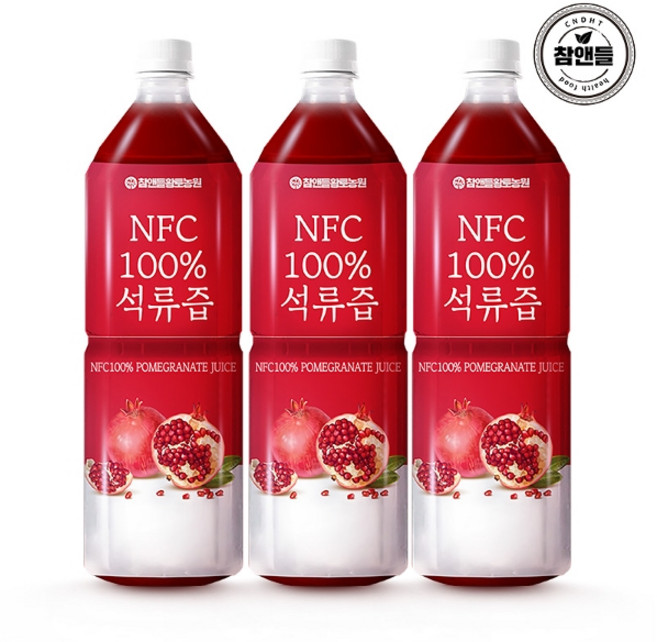 참앤들황토농원 NFC 착즙원액 석류즙, 1L, 3개
