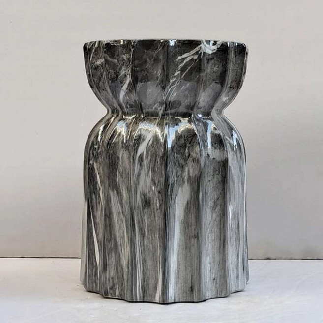 도자기 중국 세라믹 드럼 의자 대리석 패턴 신발 변경 발코니 아트 가구 가정용, 1개