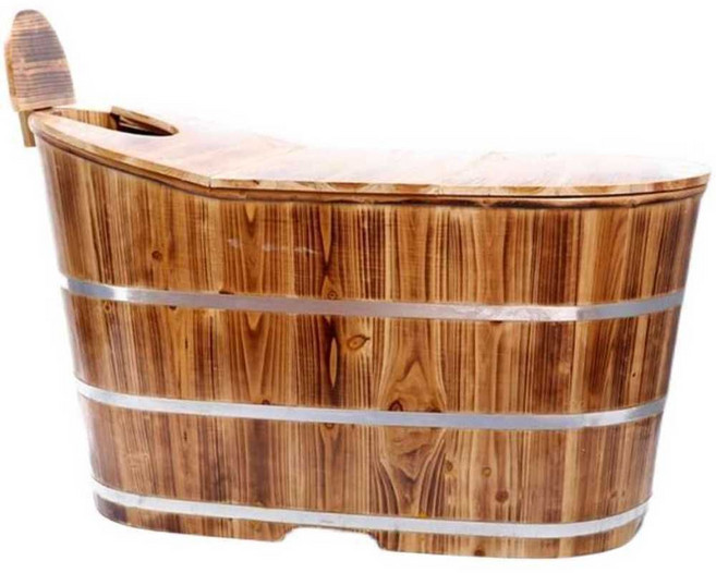 편백나무 욕조 반신욕 히노끼 간이 사우나 풀빌라 통나무형 90x60x65cm(가로 폭 높이)