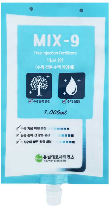 [유원에코팜] 수목 수액영양제 믹스나인 1 000ml + 화분 비료, 1개, 1L