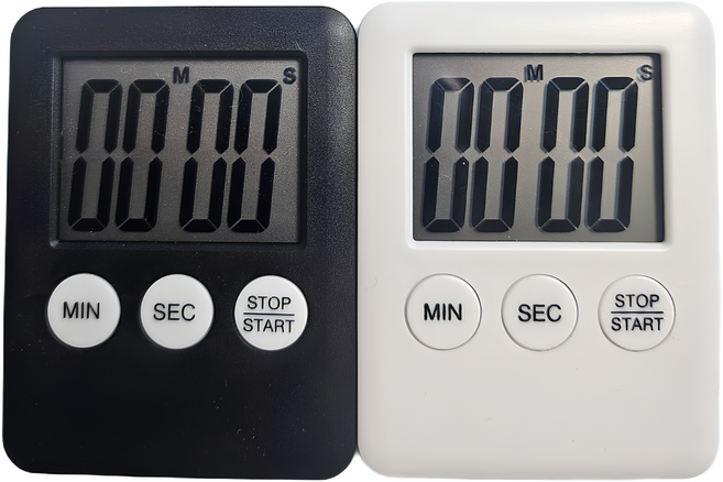 주방 타이머 요리 타이머 조리 타이머, 2개, 블랙