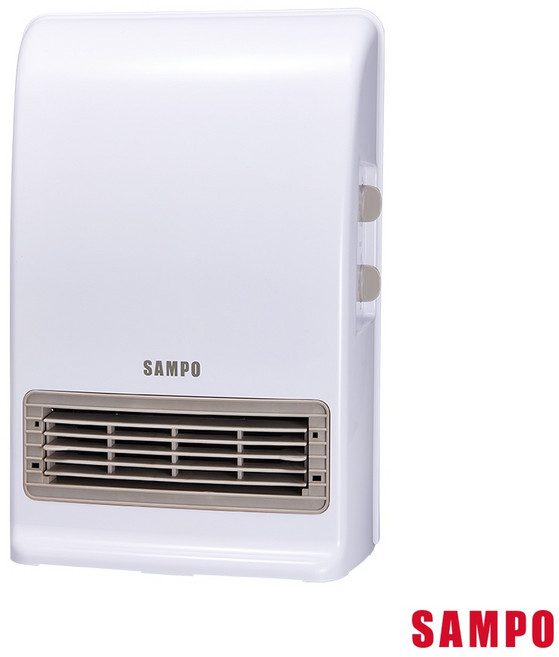 SAMPO聲寶 可壁掛陶瓷防水 浴室/臥房兩用奈米銀抑菌電暖器/電暖爐 HX-FK12P