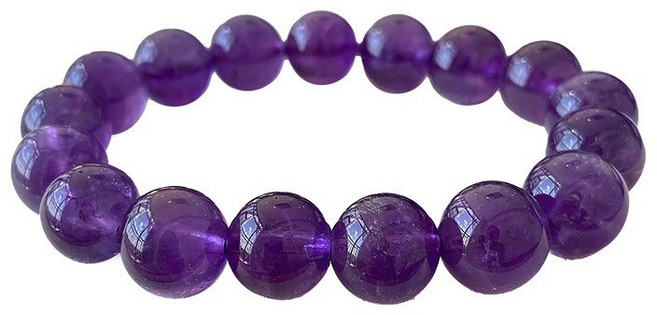 징야오 오래된 광산 원석 천연 우루과이 자수정 팔찌 짙은 보라색 크리스탈 팔찌 낱알 구슬 스트링