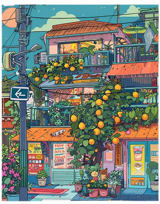 피포페인팅 DIY 명화그리기 유화 그림 그리기 아크릴화 30*40cm, 24타입, 1개