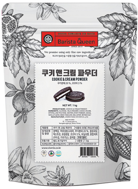 바리스타퀸 쿠키 앤 크림 파우더, 1개입, 2개, 1kg