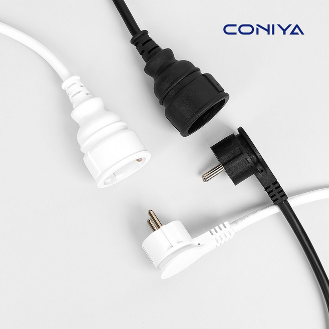 코니야 1구 연장선 납작 멀티탭 국산 콘센트 리드선, 1개, 블랙, 3m