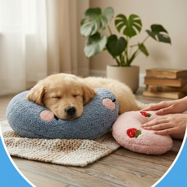 미미스토어 애견 수면베개 고양이베개, 블루