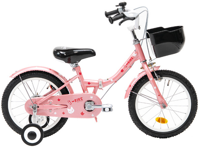 삼천리자전거 삼천리 2025 아이바이크 16인치 라이트핑크 접이식 보조바퀴자전거 체인자전거, 1개