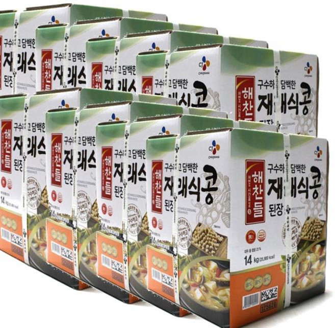 CJ 해찬들 구수하고 담백한 재래식콩된장, 14kg, 8개