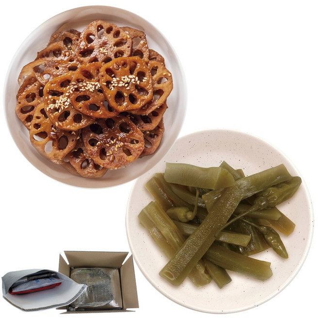 선미식가 국내생산 산고추 궁채장아찌 300g +아삭아삭 달콤한 연근조림 1kg, 1세트