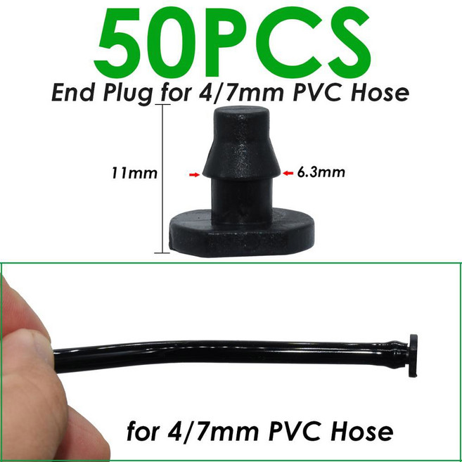 SPRYCLE 드립 관개 스프링클러 1/4 인치 바브 티 싱글 더블 수도관 커넥터 크로스 차단 피팅 4mm 7mm 호스, SPL11-018-50PCS, SPL11-018-50PCS