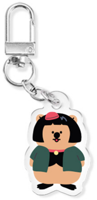 쿼카 시리즈 에어팟 버즈 열쇠고리 아크릴 키링, 쿼카미스터앤걸_걸, 1개
