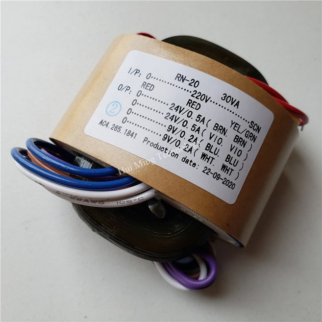 코어 듀얼 12V 20W 오디오 R20 15V DAC 구리 1A 디코더 프리 파워 220V, 30VA 2X24V 2X9V, 1개