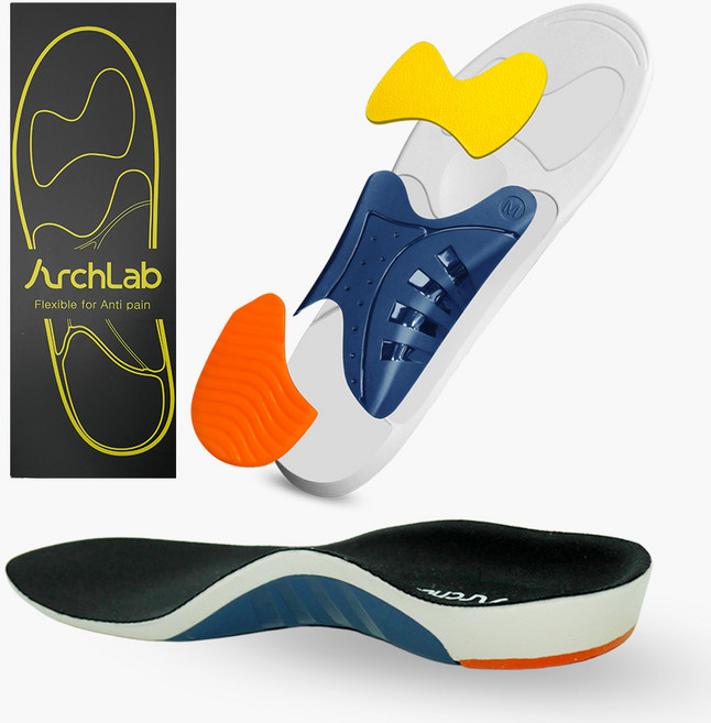 아치랩 족저근막염 실리콘 젤리 쿠션 기능성 깔창 인솔, 블랙, 1개