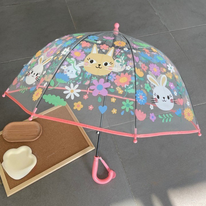 키드넷 캐릭터 아동 투명 자동우산 1개