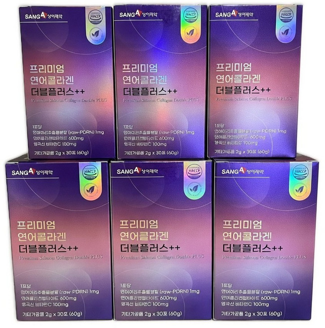 피부 탄력 필수템 저분자 콜라겐 연어콜라겐 펩타이드 30포, 6개, 30회분