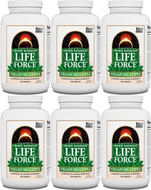 Source Naturals 소스내추럴스 라이프 포스 버진 멀티플 테블릿, 180정, 6개 - 쿠팡