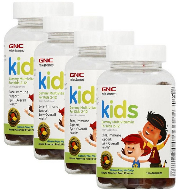 지엔씨 키즈 멀티비타민 과일맛 구미 GNC KIDS MULTIVITAMIN, 4개, 120정