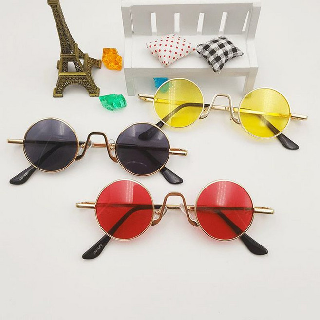 레트로 틴트 선글라스 파티 인싸 원형 레옹 알작은 안경 복고 눈알 가리개