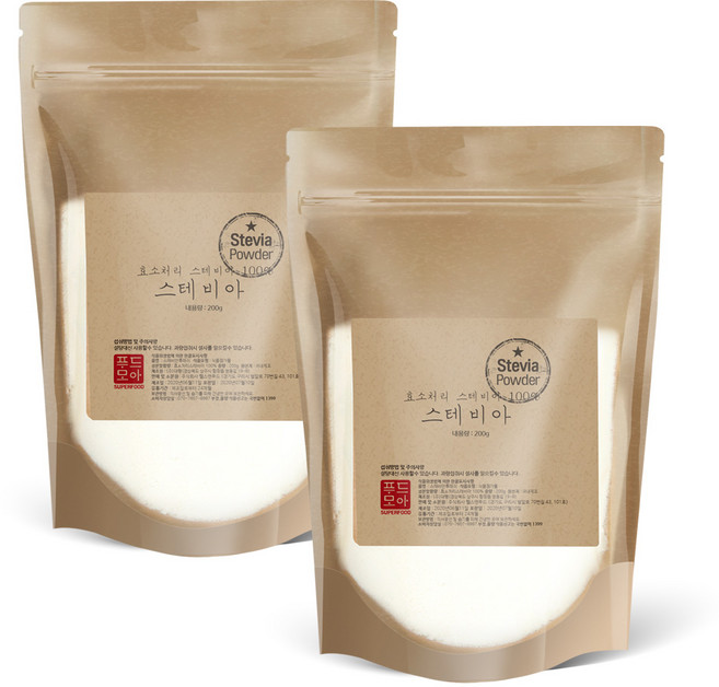 헬스앤푸드 효소처리 스테비아 100% 국내제조 200g, 2봉