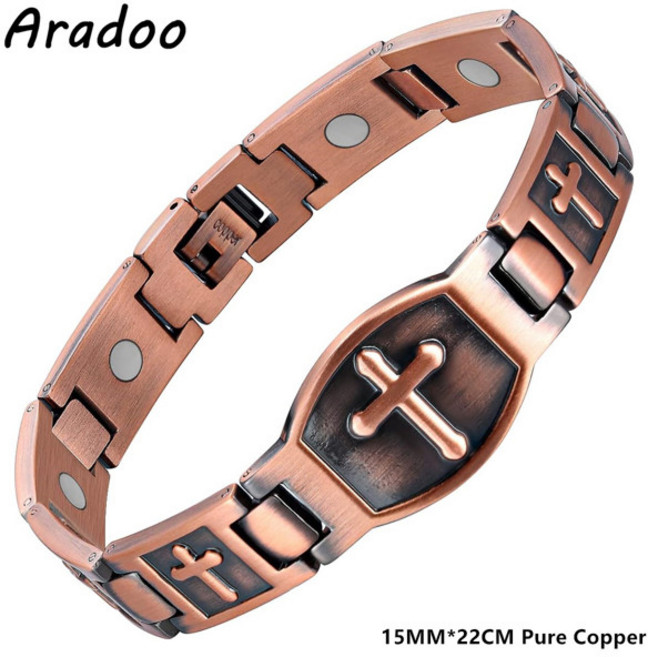 네오디뮴팔찌 에너지 활력 자석 건강 팔찌 3배 강도 순수 구리 스트랩 버클 디자인, 9)I