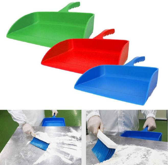 HACCP 식품공장 베이커리 작업대 쓰레받기 급식주방 그립감 해썹 쉬운청소, 쓰레받이 초록, 쓰레받이 초록, 1개
