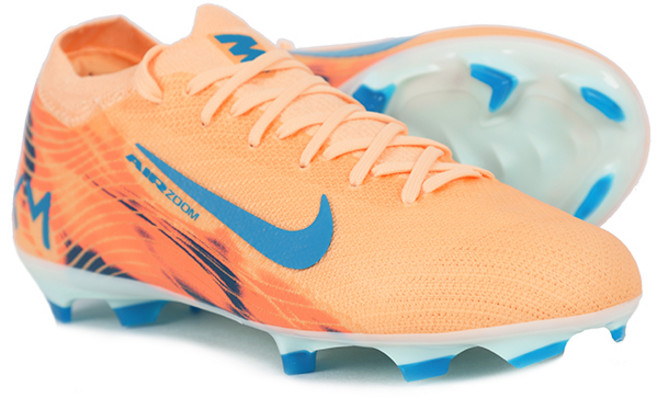나이키 주니어 축구화 ZOOM 머큐리얼 Vapor 16 프로 KM FG 천연잔디용 오렌지-블루 로고