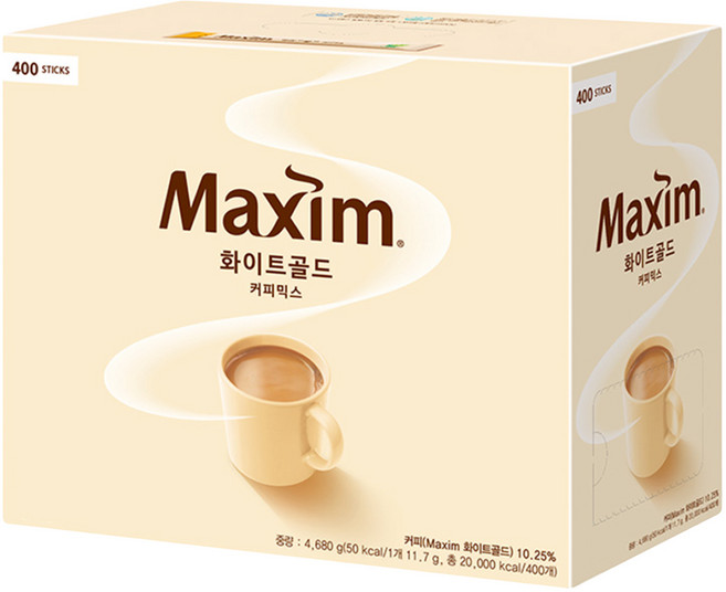 맥심화이트골드 커피믹스, 11.7g, 1개입, 400개