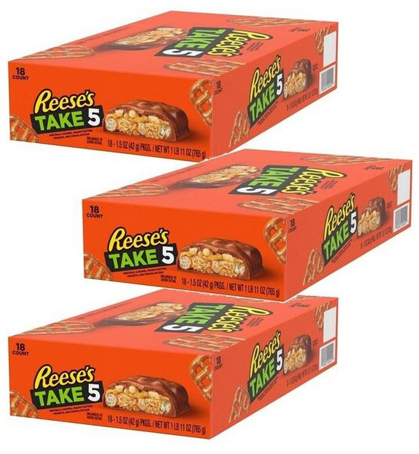 Reese's 리세스 테이크파이브 프레첼 땅콩버터 초콜릿 캔디바 42g, 54개