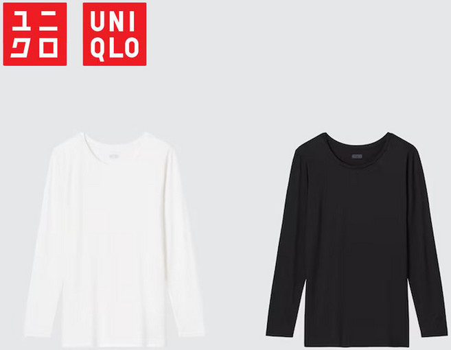 일본 유니클로 여성용 히트텍 크루넥 긴팔T