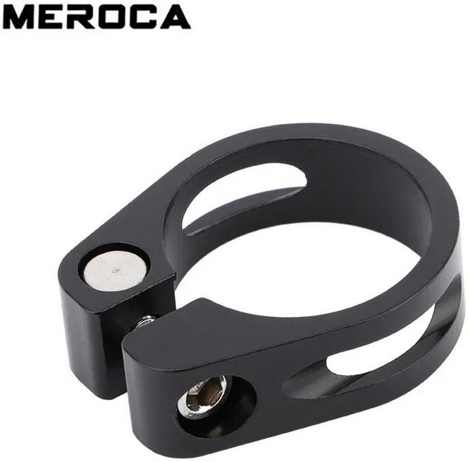 MEROCA 산악 자전거 시트 포스트 클램프 알루미늄 합금 31.8/34.9mm 시트 포스트 클램프 초경량 EIEIO 자전거 부품, 5. 34.9mm Black, 1개