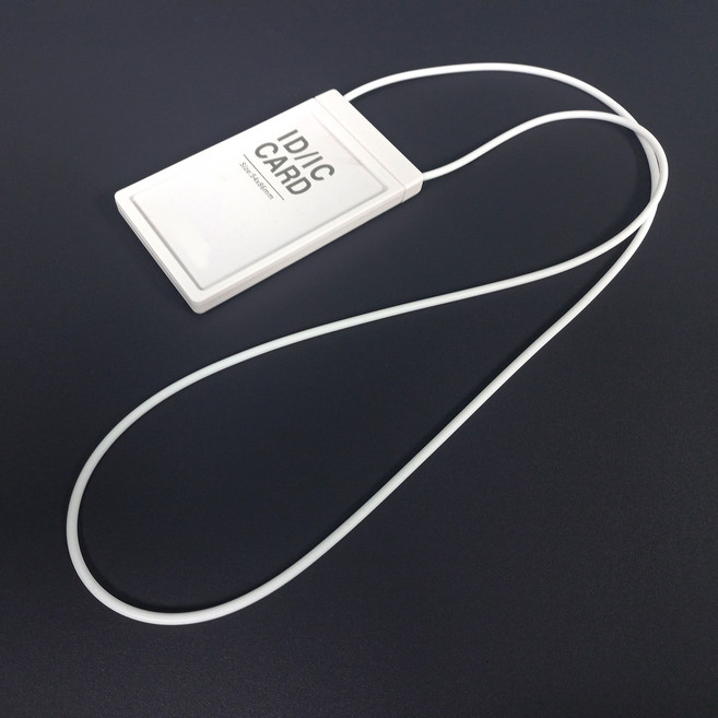 릴 사원증 케이스 ID 목걸이줄 실리콘 명찰 출입증, 1개, 화이트