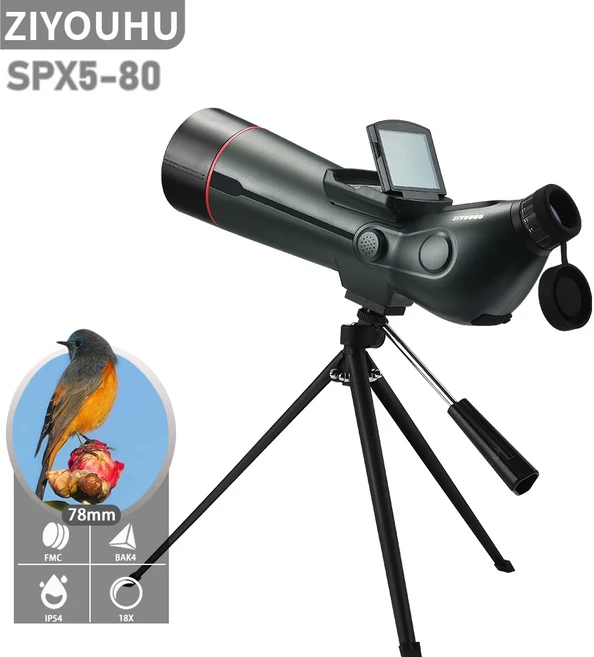 SPX5-80 천문 망원경 4K 18배 디지털 줌 야간 달 조류 관찰용 반사경, 01 SPX5-80, 01 China Mainland