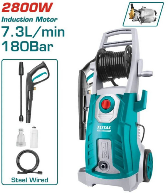 TOTAL 2800W 感應式高壓清洗機 7.3L/min 180Bar, 1個