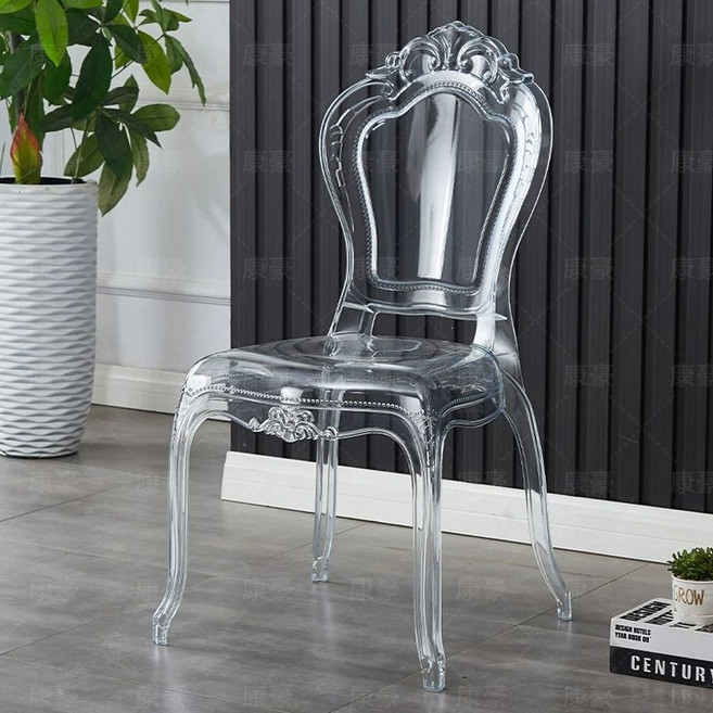 투명 식탁의자 라운지 미용실 레스토랑 거실 예쁜 사무실, 고급 궁전-왕관 의자, 1개