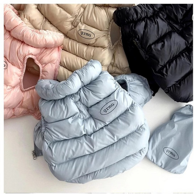 융풍 강아지 옷 강아지 패딩 조끼 소형견 중형견 반려견 의류 애견 겨울 옷 아우터, 1개, 연파란색