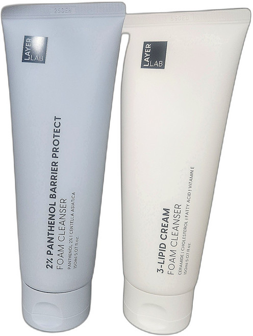 클렌징 폼 레이어랩 저녁 아침 폼클렌저 듀오 고보습 순한 150ml, 1개
