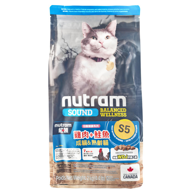 nutram 均衡健康系列 乾飼料 S5, 雞肉 + 鮭魚, 2kg, 1袋