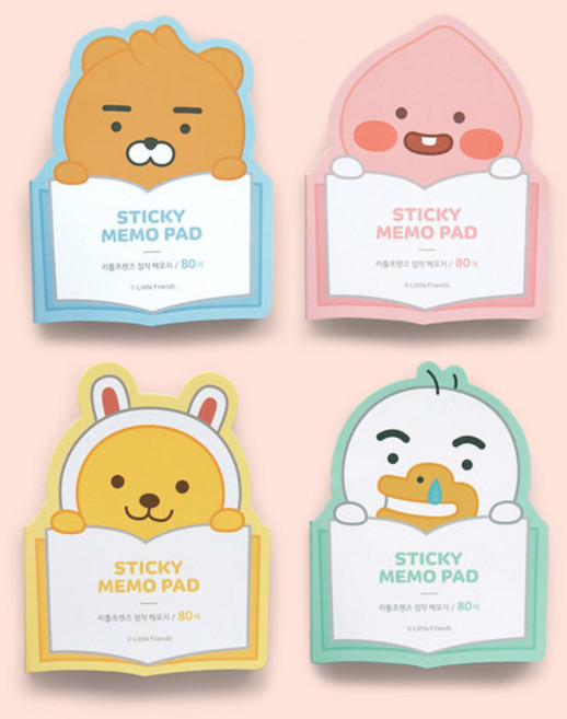 카카오 리틀프렌즈 모양 점착메모지/489631/캐릭터선택, 어피치