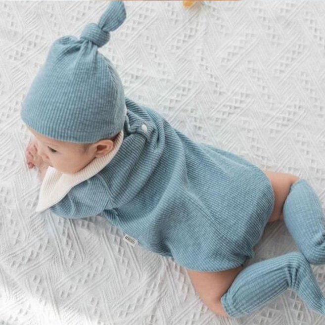 [출산백일선물] 우이동금손 슬러브피치 카라바디수트 4종선물세트 (선물포장)