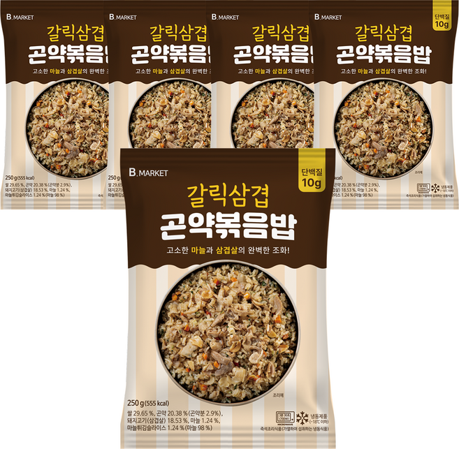 비마켓 갈릭삼겹 곤약 볶음밥 250g, 5개