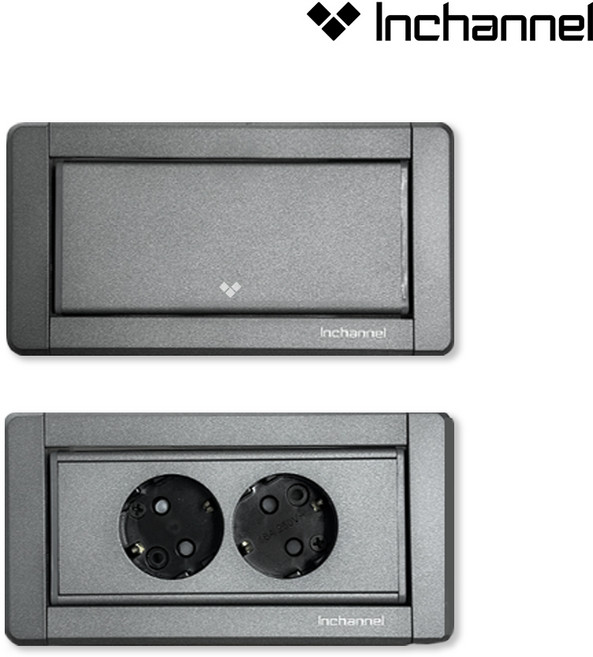 인채널 APT 회전 빌트인콘센트 2구 IBM-22MDG 다크그레이 가구 매립 아일랜드 상판, 다크그레이_IBM-22MDG, 1개