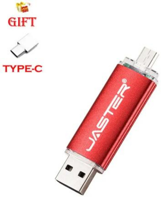 JASTER 다채로운 USB 플래시 드라이브 128GB OTG 마이크로 USB 2.0 스틱 64GB 32GB 16GB 무료 맞춤형 로고 펜 드라이브 8GB 4GB 창의적인 선물, Red, 1개
