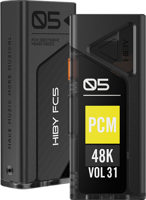 하이비 USB DAC 휴대용 MQA 고음질 이어폰 젠더 FC5 with display, 블랙