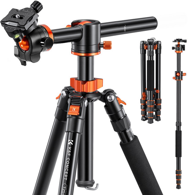 K&F CONCEPT T자형 알루미늄 여행용 카메라 삼각대, T254A4+BH-28L, 1개