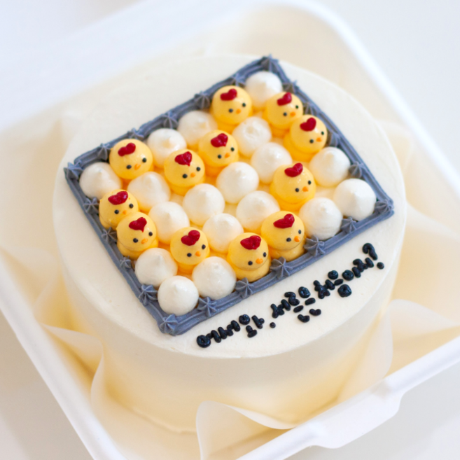 레터링 도시락 케이크 당일발송 주문제작 맞춤 기념일 파티 케이크 1번~10번, 260g, 1개, 21. 계란한판(11자이내)/바닐라생크림